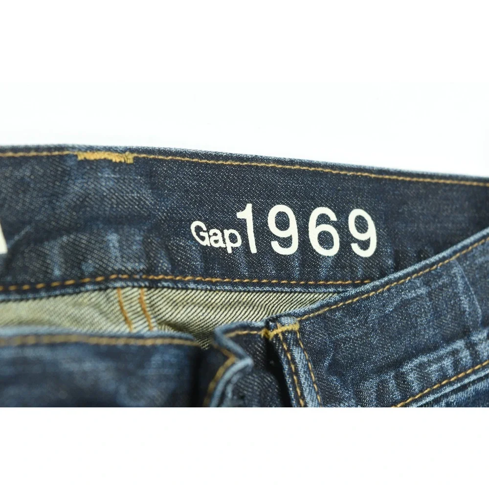 GAP 1969 Boot Cut Jeans Mens 30x30 Blue Dark Wash Relaxed Fit Cotton Denim